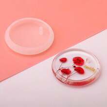 【4款每款1件/共4件】樹脂模具,可diy製作心形吊墜、圓形吊墜、橢圓形吊墜和方形吊墜,配有乾花,矽質研磨工具 - 白色 - 查看 3