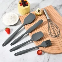 Stainless Steel Handle Silicone Cooking Utensils Set, 15pcs Kitchen Cooking & Baking Tools Set - Grey - View 6