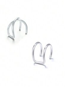 3pcs Men's Ear Cuffs Ear Cartilage Clips No Piercing Required Minimalist Stainless Steel Unique Earrings Versatile - 3 Pcs/Set - View 6