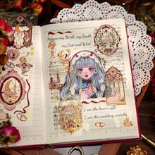 压花铝箔贴纸，月光系列，创意十足且极具吸引力的 Gukka 笔记本装饰贴纸剪贴簿材料艺术拼贴贴纸 1 张卡片，含 3 件 - 彩色 - 查看 6