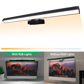 1 件电脑显示器灯条，屏幕显示器灯条，用于护眼，3 种色温，可调光灯条，触摸控制，无屏幕眩光可调光电子阅读 LED USB 供电台灯，适用于任务/家庭/办公室