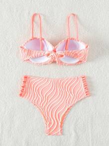 Women Bikini Sets - Màu Cam san hô - Xem 2