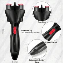 Pyoimmne Máy tết tóc - Máy xoắn tóc tự động - Dụng cụ tạo kiểu tóc tết tóc bằng điện - màu đen - Xem 4