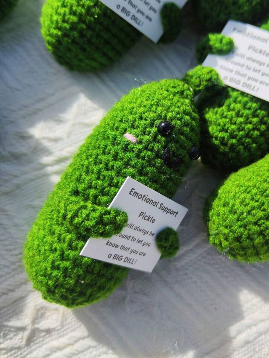 1pc New Emotional Handmade Positive Energy Cucumber Decoration, Funny