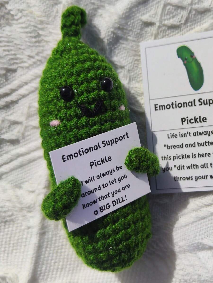1pc New Emotional Handmade Positive Energy Cucumber Decoration, Funny