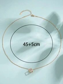 镂空立方体吊坠项链，镶嵌闪亮宝石的优雅颈饰，适合女性和女孩佩戴 - 彩色 - 查看 4