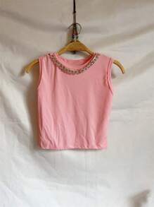 Women Tank Tops & Camis - 淺粉色 - 查看 1