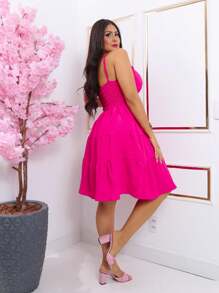 Women Dresses - Màu Hồng Tươi - Xem 2