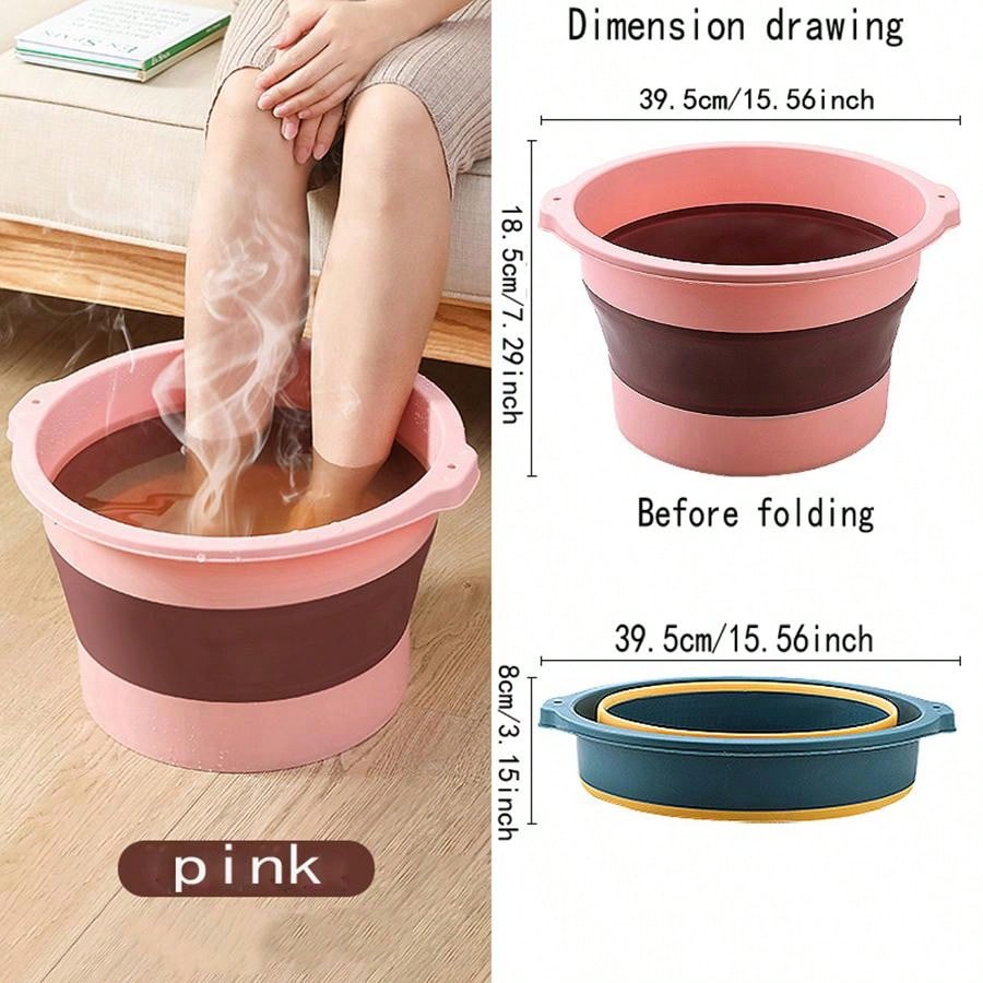 1pc Portable Multicolor Foldable Foot Bath Tub For Soaking Feet And