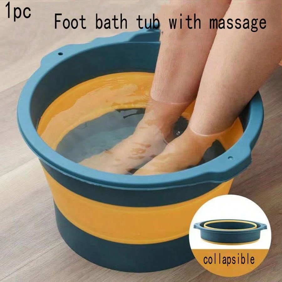 1pc Portable Multicolor Foldable Foot Bath Tub For Soaking Feet And