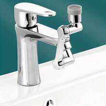 1只柔軟旋轉廚房水龍頭,配有延長管用於水盆水槽、噴霧器、防濺裝置和水龍頭臂延長 - 銀色 - 查看 8