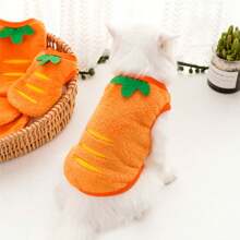 1 件寵物冬季服裝 - 保暖胡蘿蔔服裝,適合狗狗、泰迪熊、柯基犬、博美犬和貓 - 橘色 - 查看 3