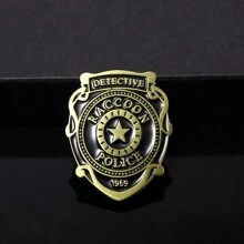 1 pieza Insignia de broche de estación de policía única, pin de esmalte de herencia del detective mapache para regalo de atuendo de fiesta para hombres, 1969