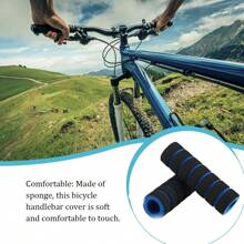 2入組藍色防滑自行車握柄,mtb海綿車把套握柄,吸震柔軟自行車握柄,超輕量化單車把套 - 藍色 - 查看 4