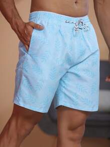 Men Beach Shorts - 淺藍色 - 查看 1