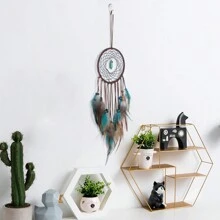 Colorful LED Handmade Feathers Dream Catchers Night Light Dreamcatcher Wall Hanging Home Room Decoration Wall Decor Gifts,Home And Office Supplies - Multicolor - View 2