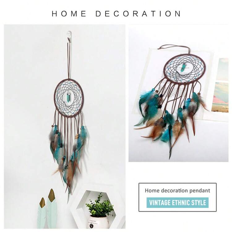 Colorful LED Handmade Feathers Dream Catchers Night Light Dreamcatcher Wall Hanging Home Room Decoration Wall Decor Gifts,Home And Office Supplies - Multicolor - View 4