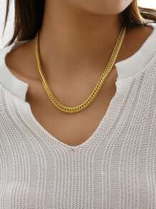 時尚嘻哈酷金屬輕奢高階簡約創意設計蛇鏈項鍊 - 彩色 - 查看 2