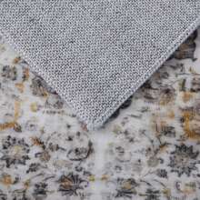 優雅輕奢風格花瓣圖騰室內裝飾地毯,適用於客廳、臥室、床邊、餐廳、廚房和辦公室椅墊/墊子,家居門口拖鞋墊,嬰兒爬行墊,戶外野餐毯 - 灰色 - 查看 7