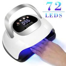 LIMEGIRL UV Gel Nail Lamp, 320W 72LEDs Professional Nail Lamp For Manicure Big Power UV LED Nail Lamp Blue Light No Black Hands For Drying Gel Nail Polish UV Light Purple Nail Phototherapy Machine, Manicure Lamp Ultraviolet Gel Nail Polish Dryer UV Gel Polish Nail Lamp Fast Curing Quick-Drying Nail Polish Glue Baking Lamp Nail Lamps Portable Handle Large Space Nail Machine Automatic Smart Sensor For Gel Polish Curing Salon Use & Home DIY Nail Art, Best Gifts For Girls - White - View 1