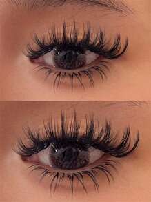 10 对俄罗斯条状睫毛，带透明带 - D 卷睫毛条，适合日常和派对化妆使用 - 持久自然的睫毛延长 - 濃密款 - 查看 5