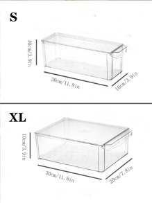 1pc Transparent Rectangular Refrigerator Vegetable & Fruit Storage Box - Clear - View 9