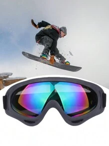 1pc Outdoor Cycling Goggles (Anti-Fog) Winter Skiing Windproof Colorful Eye Protection Glasses - Multicolor - View 1