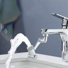 1只柔軟旋轉廚房水龍頭,配有延長管用於水盆水槽、噴霧器、防濺裝置和水龍頭臂延長 - 銀色 - 查看 5