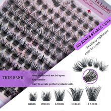 Wimpernbüschel DIY Wimpernverlängerung, Schwarze Wimpernbüschel-0.07D-8-16MIX, 144 Stück/72 Stück einzelne Büschel 8-16mm Falsche Wimpern, Schwarzes Wimpernverlängerungs-Set, Schwarzes D-Curl Wimpernverlängerungs-Set, Natürliche Wimpernbüschel DIY Wimpernverlängerung, Schwarze Einzelwimpern Büschel Curl 144 Stück/72 Stück, 8-16mm Mix Einzelwimpern Büschel DIY Zuhause, Wimpern D-Curl, Dicke Wimpernbüschel mit Wimpernkleber und Versiegelung und Applikator-Tool für Selbstanwendung Zuhause, Dicke Wimpernbüschel mit wasserfestem Su