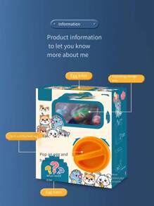 Cat-Themed Animal Twist Egg Vending Machine Blind Box Plush Toy Claw Crane Table Game Color-Changing Dinosaur Surprise Diy Gift Set - Multicolor - View 5
