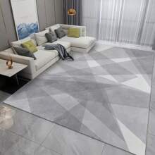 優雅輕奢風格花瓣圖騰室內裝飾地毯,適用於客廳、臥室、床邊、餐廳、廚房和辦公室椅墊/墊子,家居門口拖鞋墊,嬰兒爬行墊,戶外野餐毯 - 灰色 - 查看 1