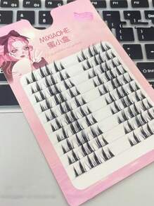 60 Clusters Individual False Eyelashes, 10 Rows, Super Soft & Fluffy, Lightweight And Reusable, Perfect For Daily Life And Work, Portable And Easy To Apply - Black - View 2