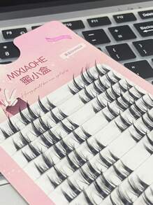 60 Clusters Individual False Eyelashes, 10 Rows, Super Soft & Fluffy, Lightweight And Reusable, Perfect For Daily Life And Work, Portable And Easy To Apply - Black - View 4