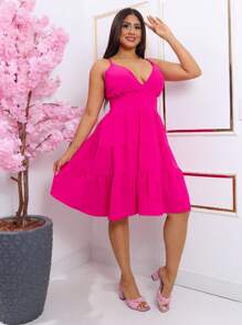 Women Dresses - Màu Hồng Tươi - Xem 4