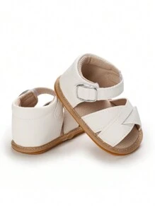 Summer New Arrival Fashionable Hollow Out Design Infant Girls' Sandals With Solid Color For Age 0-1 - White - View 3