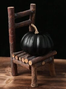 Thực tế Bọt Rau Fake Mini Quả bí ngô Mô hình Đối với Đồ trang trí - màu đen - Xem 3