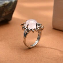 1pc Natural Crystal & Stone Sun & Moon Open Ring For Women - Multicolor - View 22