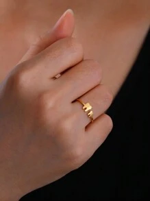 女士不銹鋼可愛牙齒戒指男士戒指時尚牙醫醫生珠寶禮物 - 簡約系列 - 查看 6