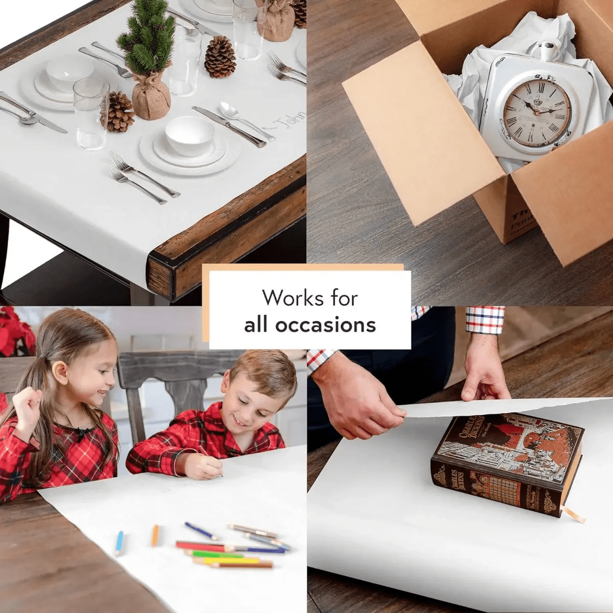 Kraft Paper Roll White 50cmx10m Pure Color Construction Poster Board