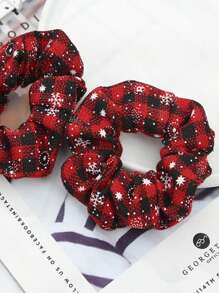1 Miếng Trẻ em Mới Kẻ sọc Giáng sinh Phong cách Dây buộc tóc Với Bowknot , Bông tuyết & In sọc , Đàn hồi Băng tóc Dành cho Cô gái - Nhiều màu - Xem 1