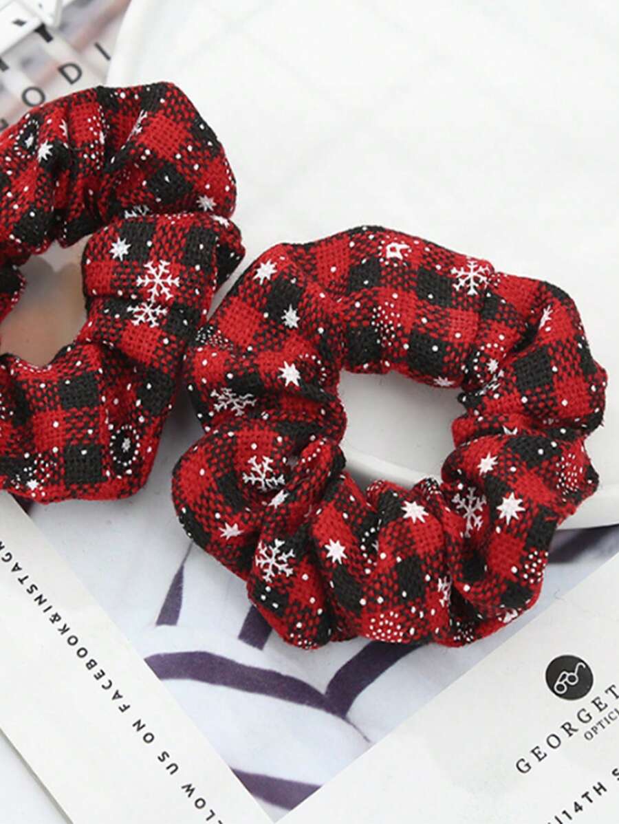 1 Miếng Trẻ em Mới Kẻ sọc Giáng sinh Phong cách Dây buộc tóc Với Bowknot , Bông tuyết & In sọc , Đàn hồi Băng tóc Dành cho Cô gái - Nhiều màu - Xem 1