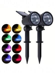 1 件 9led 太陽能落地燈、聚光燈、防水、太陽能 Led 花園日落燈、太陽能日落草坪燈、太陽能投射燈、花園、庭院、陽台、草坪、路邊、別墅、派對、萬聖節戶外裝飾燈 - 彩色 - 查看 4