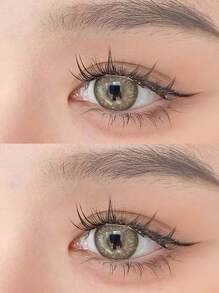 30 簇自然柔軟十字翼超細黑莖假睫毛適合日常和通勤,可重複使用,便攜式,易於塗抹 - 黑色 - 查看 6