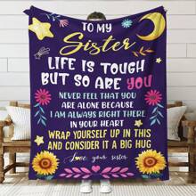 1pc Soft Flannel Digital Printing Envelope Blanket As A Gift For My Sister. Soft & Warm, Suitable For Sofa Cover, Home Leisure, Air Conditioning Blanket, Thanksgiving Gift, Christmas Gift, New Year Gift. - Multicolor - View 1