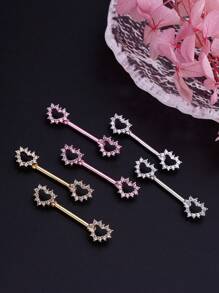 2 件/套性感可愛 316l 手術鋼心形乳頭環透明乳頭螺柱球乳頭槓鈴環乳頭穿孔首飾適合女士女孩和男士約會禮物