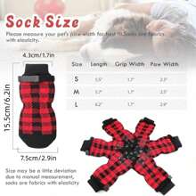 雙面防滑狗狗襪子,適用於熱天和寒冷路面,2對防滑足掌保護套,適用於小型和中型老年狗,防止地板被刮傷和防止舔傷 - 紅色 - 查看 7