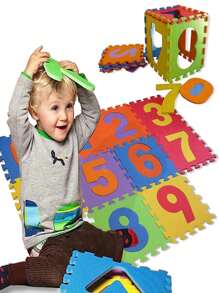 10 Pcs Foamy Mat Puzzle Games For Baby Floor Buildable Foami/Foamy/Foam EVA Children's Educational Exercise Home Non-Slip Animal Alphabet Number 29*29*0.8CM - Multicolor - View 6