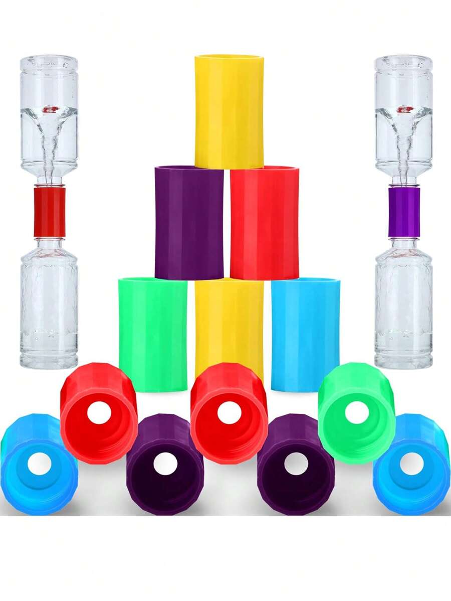 Bangboom 5入組龍捲風瓶連接器,瓶中龍捲風,教育旋風連接器渦流管,適用於科學實驗和測試,5種顏色