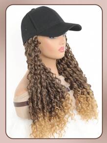 鬼剪形狀的合成髮帽套假髮長款漸層黑色非裔髮型帽帽子女用棒球帽假髮帽 - 彩色 - 查看 4