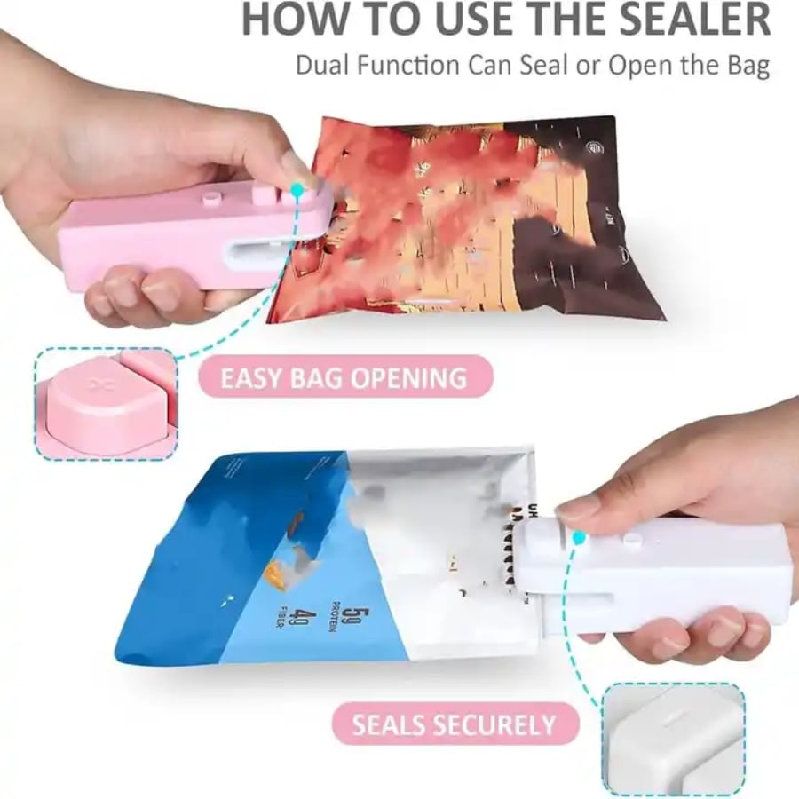 Snack Fresh Bags Sealer Usb Rechargeable Bag Heat Sealer Handheld